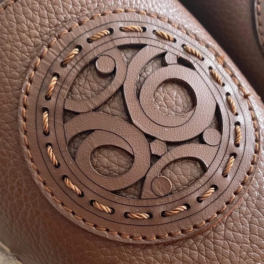 BRIGHTON Groove Brown Leather Slip-On Shoes